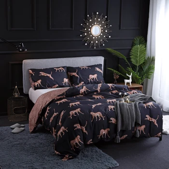 

Yi chu xin 3d animal Leopard bedding set duvet cover set with pillow case bed comforter queen size fashion bed sets