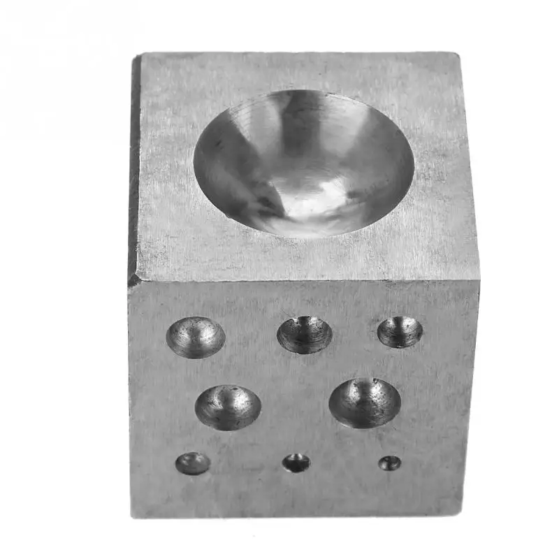 50 мм пробивки ювелирных изделий Goldsmithing производство купольный инструмент квадратный Dapping Блок с 18 ямами для изысканного изготовления
