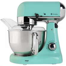 Миксер GEMLUX GL-SM5TB(мощность 1000 Вт, 8 скоростей, чаша из нержавейки 4,5л, двойной крюк для теста, плоский битер, венчик