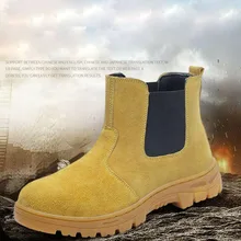 Мужские защитные туфли хаки и шляпа, защитная обувь со стальным носком, небьющиеся, устойчивые к ногам, дышащие, кожаные, мягкие рабочие ботинки, DXZ017