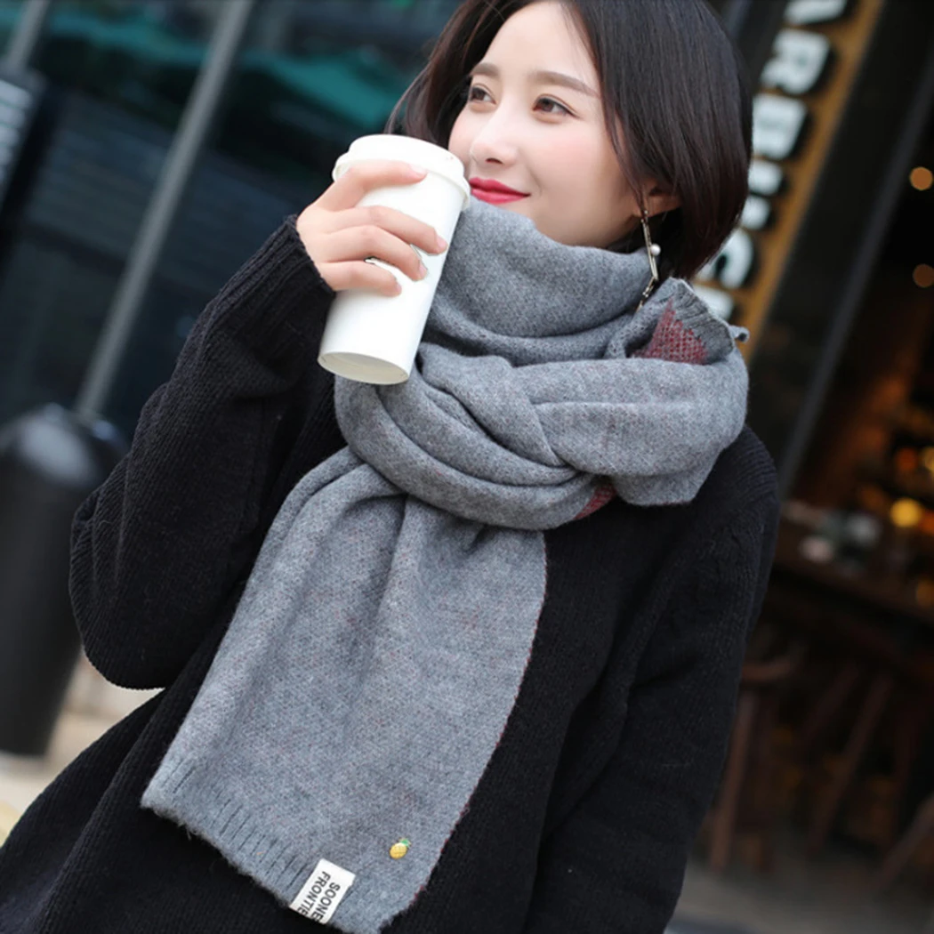 2018 nueva bufanda de de lana para mujer 2018 bufandas de cachemir cálidas de invierno chal tamaño de Color sólido para mujer|Bufandas de mujer| - AliExpress