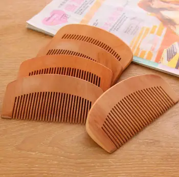 

500pcs/lot fashion High Quality Portable Natural Peach Wood Comb Beard Comb Pocket Comb freeshipping