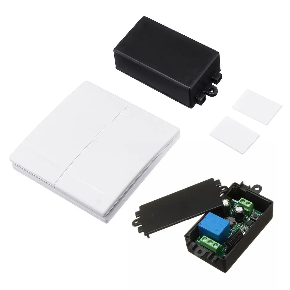 

433MHz RF 2*1 Channel Remote Control Switch Relay Module AC85V-220V +Switch Panel For LED Light Smart Home