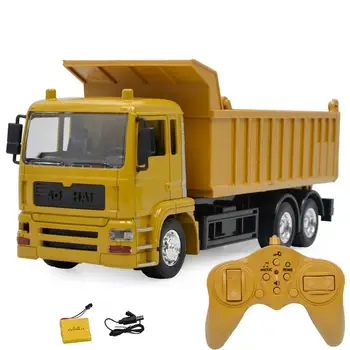 

Alloy RC Engineering Car Model with Rechargeable Battery Electric Car Toy Simulation Dump Truck with Light Music for Children