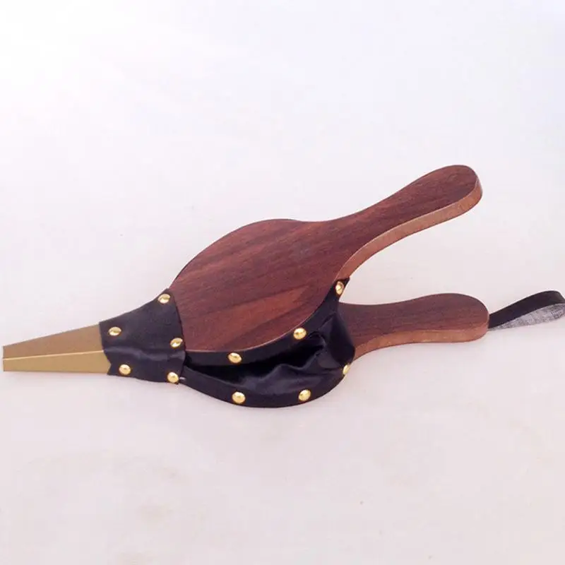 

Vintage Wooden Mini Hand Bellows Dark Brown Fireplace Blower Traditional Stove Fire Lighter Fan for Home DIY fireside accessory