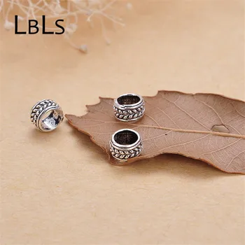 

6pcs Handicraft Accessories 925 Sterling Silver Crimp End Bead for Bracelet Necklace Vintage Jewelry Making Bead Charm