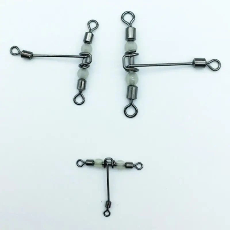 Fishing Connector 10pcs 3 way luminous T-shape Cross-line Rolling Swivel with Pearl Beads Fishing Swivels Fishhooks Fishing Tool Fishing Connector 10pcs 3 way luminous T-shape Cross-line Rolling Swivel with Pearl Beads Fishing Swivels Fishhooks Fishing Tool