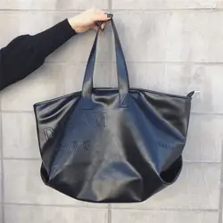 Женская сумка большой емкости 2018 новая Корейская версия портативной сумки-тоут Осень и Зима Дикая сумка диагональная посылка PU сумки