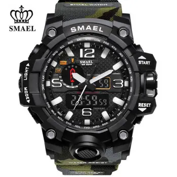 

NoEnName_Nul SMAEL Mens Military Watch Dual Display Digital Electronic Wristwatches Free Ship