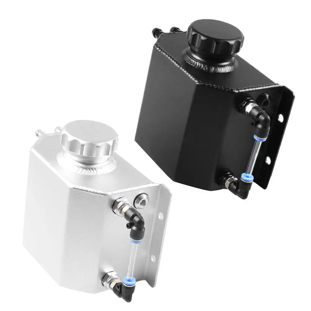 

Universal 1L Alloy Aluminium Engine Oil Catch Can Breather Tank Radiator Overflow Tank