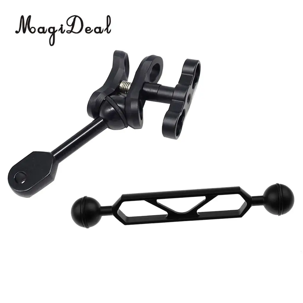 

Underwater Scuba Diving 6'' Dual with 4'' Single Ball Arm for Connecting Strobe/Video Light to Housing Water Sports Accessories