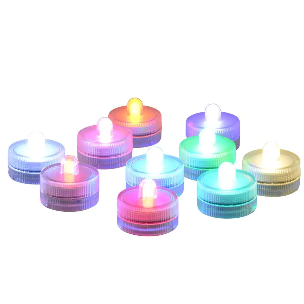 

12pcs/lot 100% Waterproof LED Tea Light For Wedding Party Events Holidays Floral Arrangement Decoration Submersible LED Light