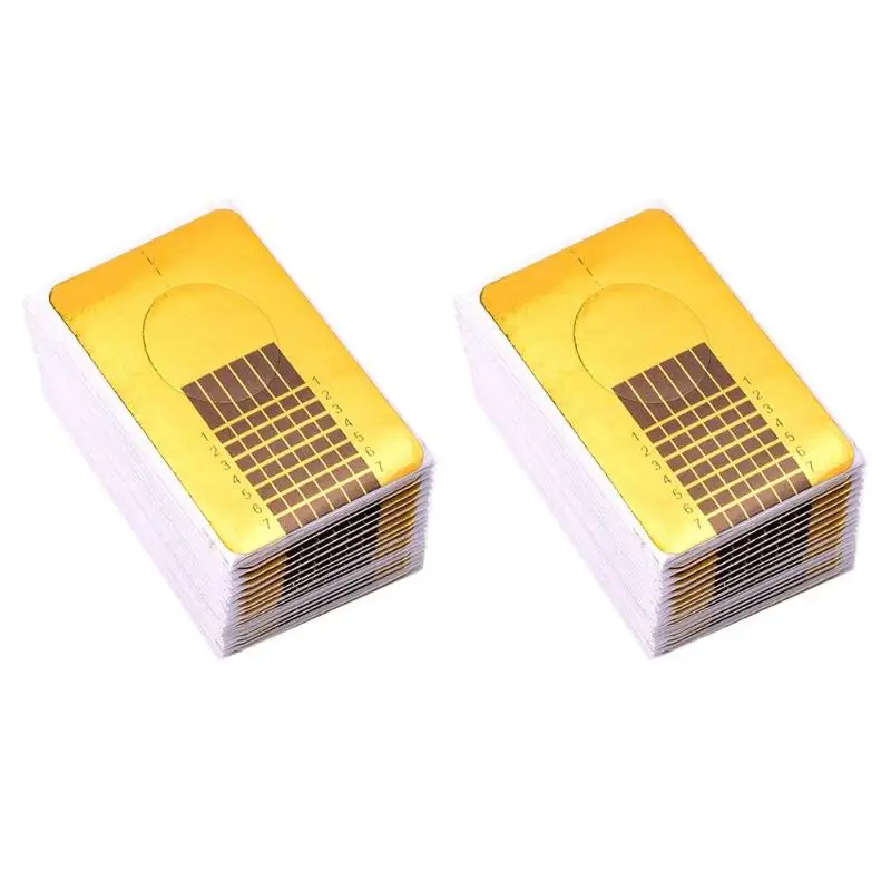 

50/100pcs Pro French Nail Form Tips Polish Guide Paper Extension Stickers