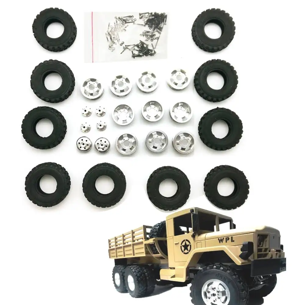 WPL 1/16 6WD B16 B36 металл шесть колес ступицы привода с шиной RC Автомобильная Рама