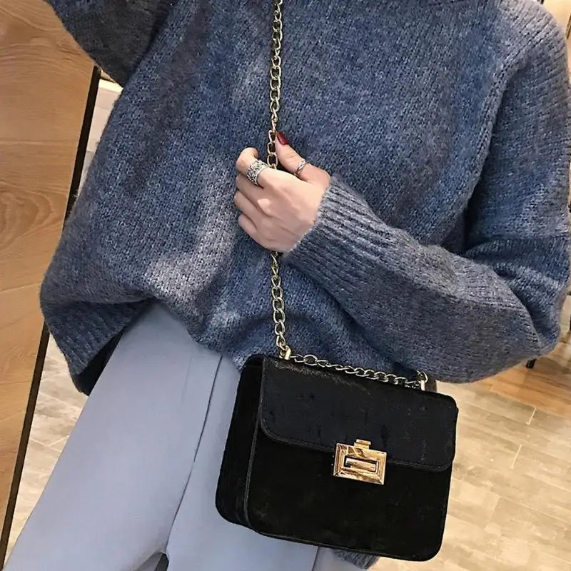

Women Shoulder Bag Clutch Chain Velvet Handbag Croosbody Messenger Bags
