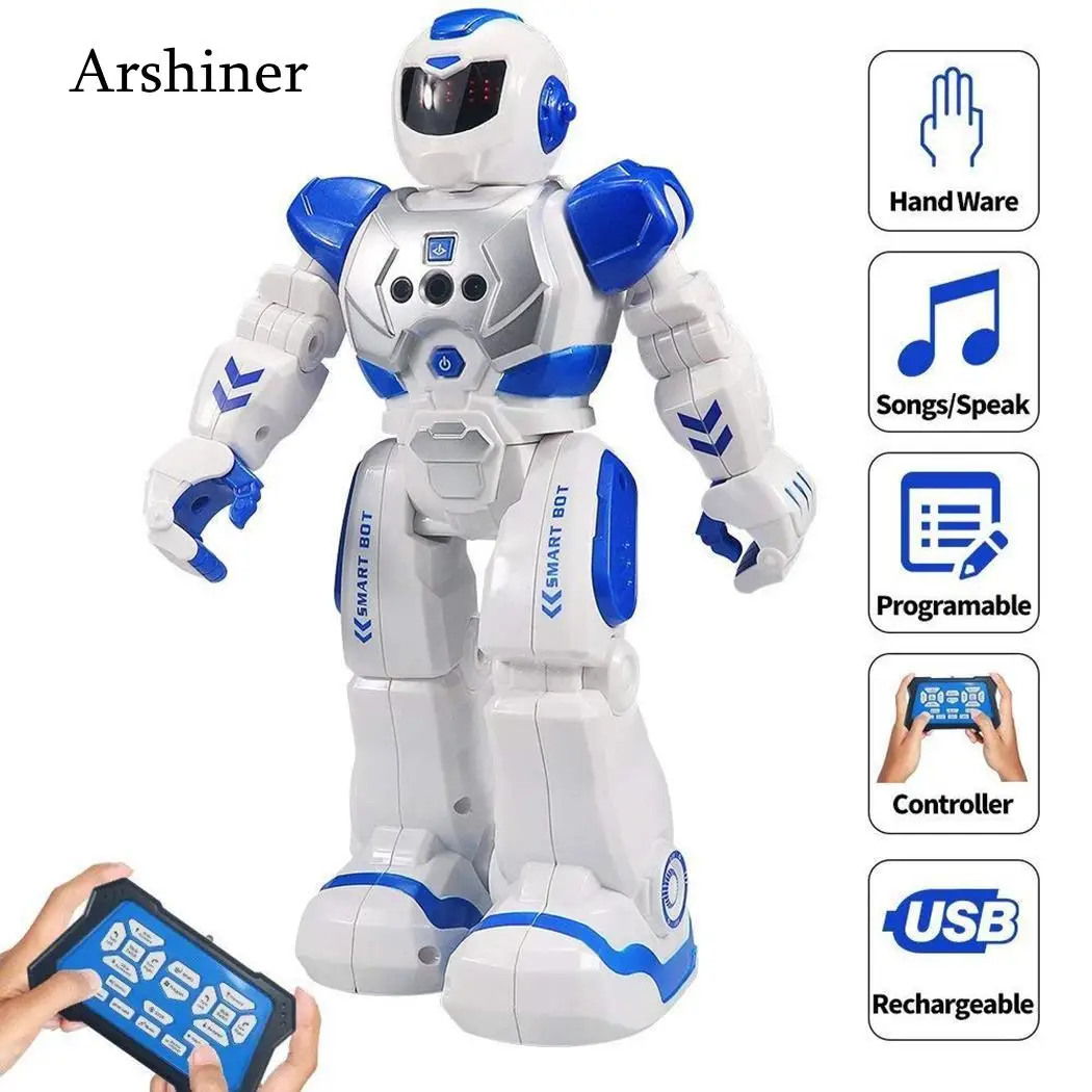 Remote Control robot Dance Gesture Control Music Cartoon gift Blue Gift Smart kids Toys Kids toy be good can Robot