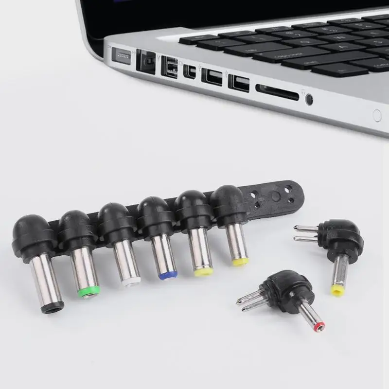 

1 Set 8pcs Universal to 2Pin Plug Charger Tip AC DC Power Adapter for Laptop Notebook PC