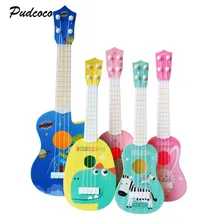 Брендовая забавная мини гитара инструмент укулеле дети милые животные 4 шт. струны образовательная игра игрушки