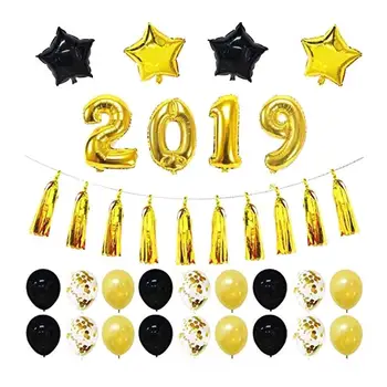 

2019 Balloons Decorations Latex Balloons Foil Balloons Gold New Years Eve Party 2019 New Year Decorations