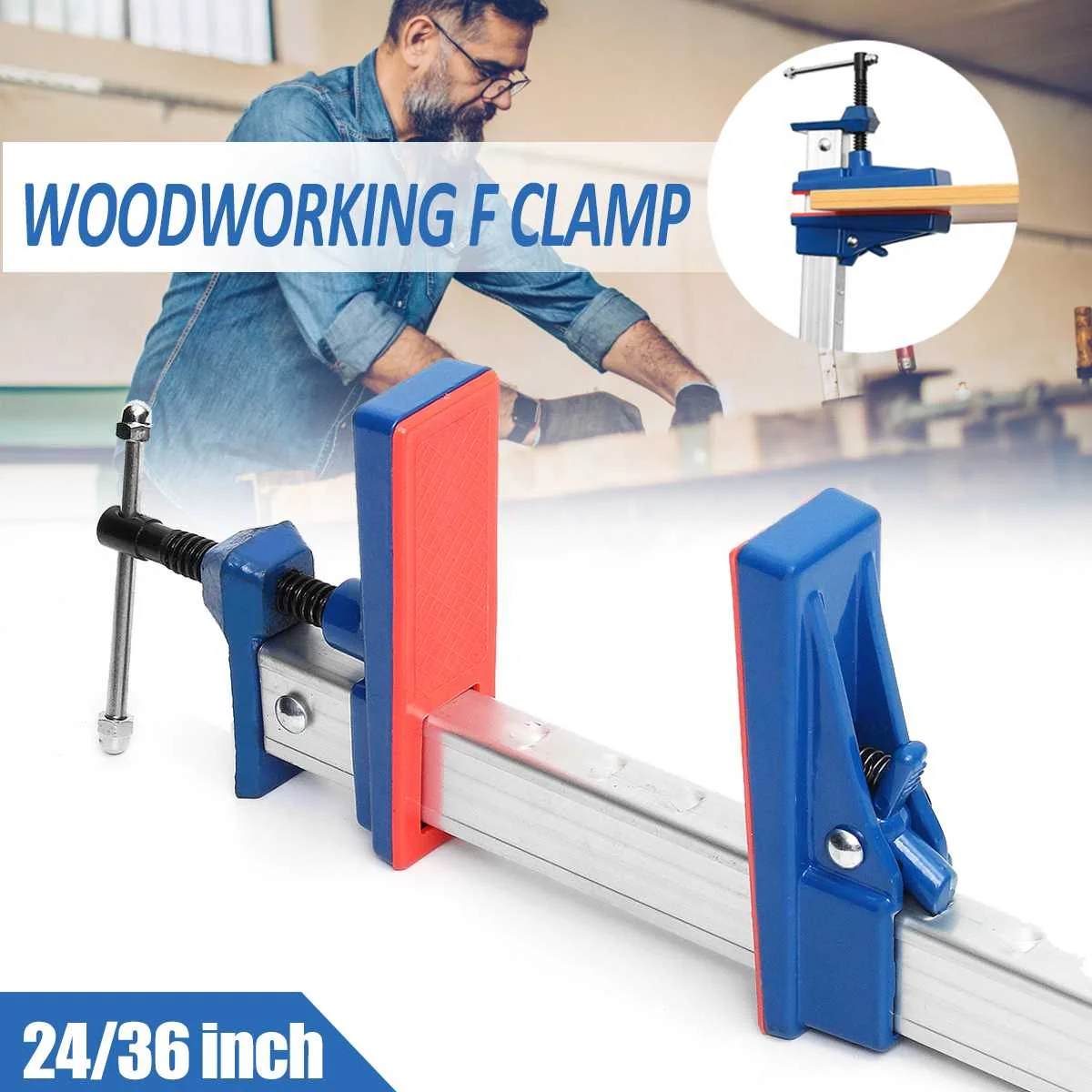 

24/36 inch Heavy F Clamps for Woodworking Clamp DIY T Bar Wood Clamps Quick Release Clip Wooden Board Holder Grip Hand Tool