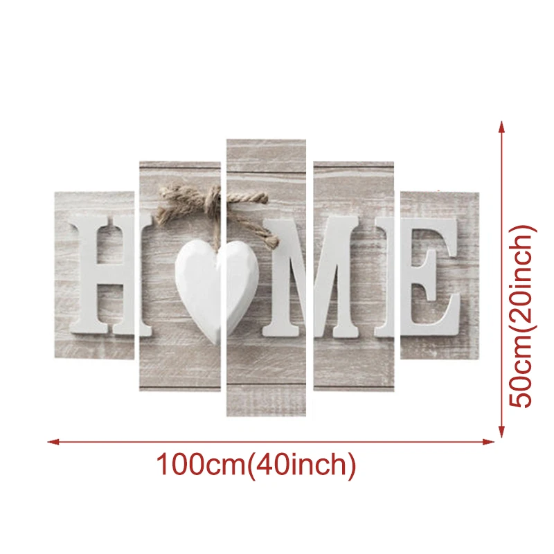 5 Panels Love HOME Wall Art Print Pictures Canvas Painting Decoration