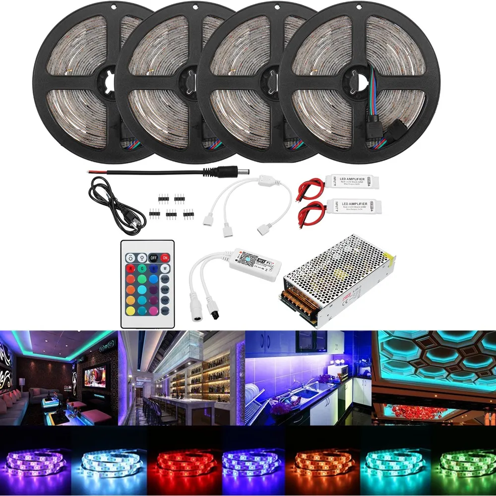 

20M 2835 RGB Flexible Waterproof LED Strip Light Kit Alexa Smart Home Wifi Control APP AC110-240V Wireless Control TV Light
