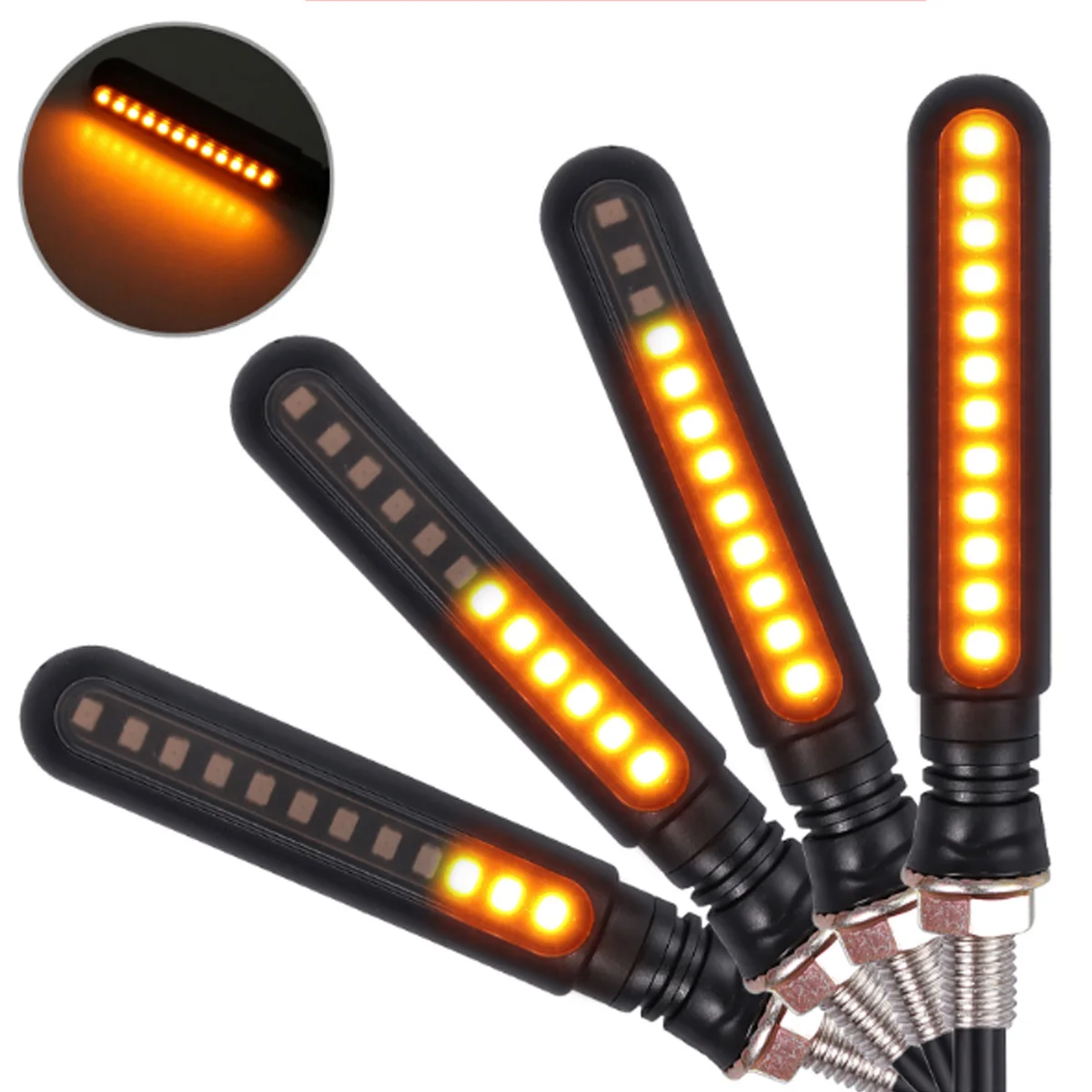

2pcs Flowing Universal Motorcycle Motorbike 12 LED Turn Signal Light Indicator Amber Light For Honda For Kawasaki For Suzuki