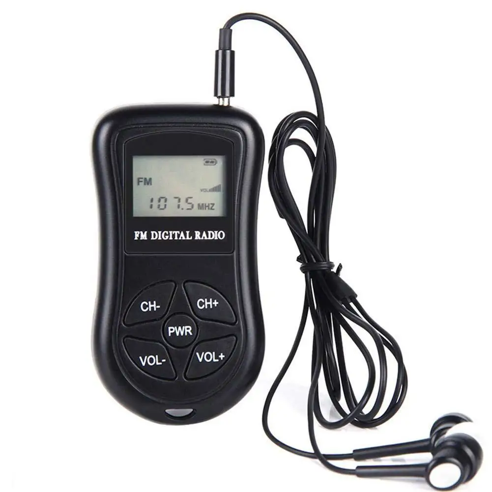 

Mini Radio Battery Operated FM Receiver Digital DSP LCD Stereo Low Power Pocket Receiver with Headphones Emergency Equipment