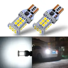 1300 люменов без ошибок W16W T15 светодиодный лампы 3030 24SMD для заднего хода резервные огни 6500K белый(упаковка из 2