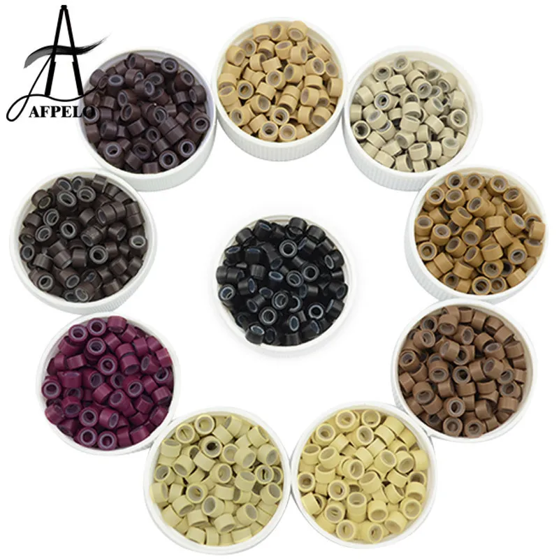 

Wholesale Micro Ring Silicone Rings/Links/Beads For Hair Extensions Microrings/Microlink With Silicone 5.0*3.0*3.0 4.5*2.5*3.0mm