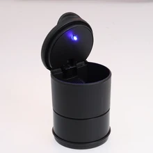 Портативный Автомобиль Бездымная пепельница мини авто Путешествия дым сигарет пепельницы автомобиля держатель для бутылочек пепельница со светодиодной