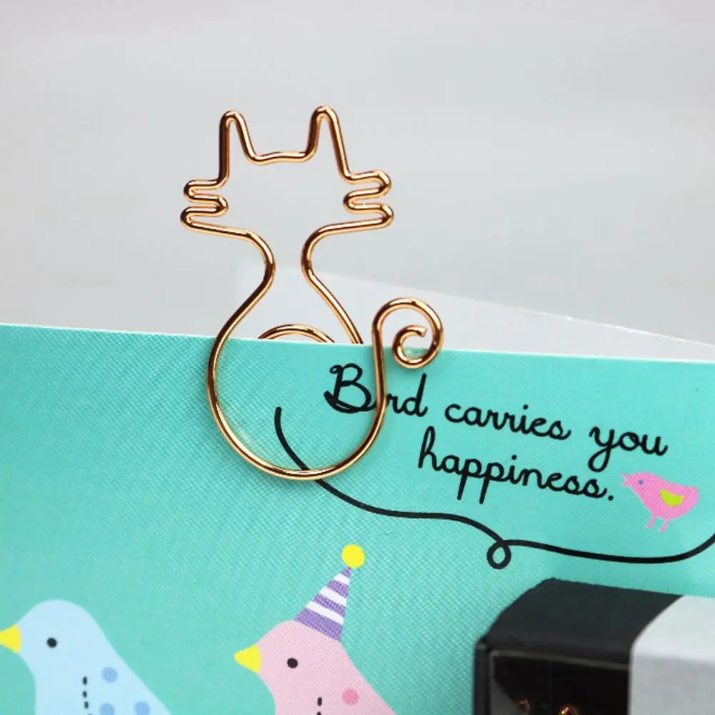 Розовое золото 8 шт./кор. Kawaii Cat Бумага зажимы закладки планировщик инструменты