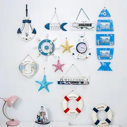 Новый Средиземноморский украшения дома ремесел ракушками Starfishes руль Рыбы Чистая творческий гостиная спальня гобелен на стену искусство