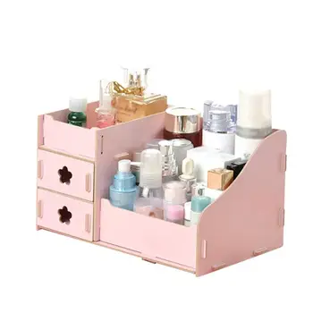 

Multifunction Wooden Drawer Style Makeup Cosmetics Jewelry Storage Box Case Rack Organizer