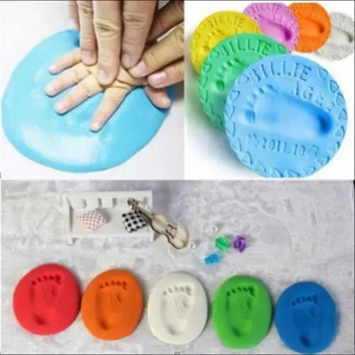 Pudcoco Baby footprint ultra light stereo Baby Care Air Drying Soft Clay Baby hand foot Imprint Kit Casting DIY Toys paw print