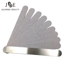 1 conjunto (10 pçs) almofadas de substituição de arquivo de unha cinza para arquivo de unhas de metal disposale almofadas de lixa dupla face ferramenta de unhas 80/100/180