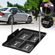 Universale Batteria Auto Vassoio di Attesa Regolabile Imbottiture Morsetto Staffa Ciclo di 19×28 centimetri Da Incasso Slots Metallo Nero Automotive/ uso marino