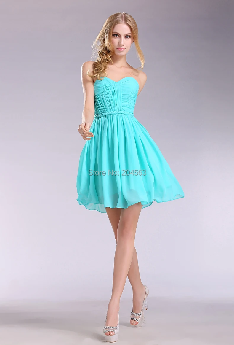 

Summer Chiffon Knee Length Sweetheart Bridesmaid Dress Sexy Bridesmaid Gown with Sashes