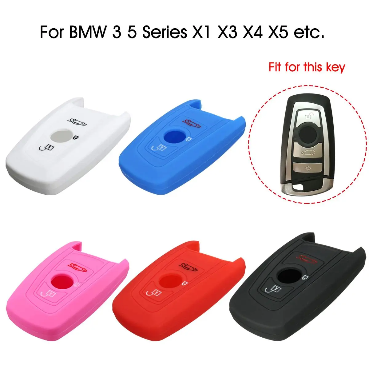 

Silicone 4 Buttons Remote Key Case Cover Keys Fob Shell Protector For BMW X1 X3 X4 X5 X6 F30/F31/F34 F10/F11/F07