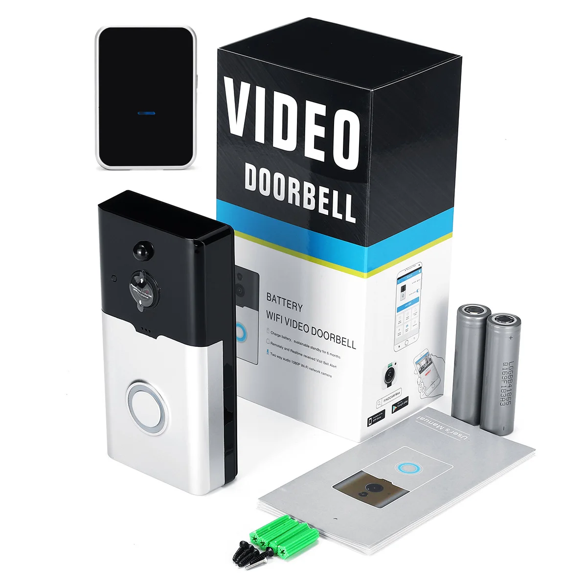 Умная Wi Fi видео дверной звонок Камера 1080P визуальный Домофон Запись Ding Dong