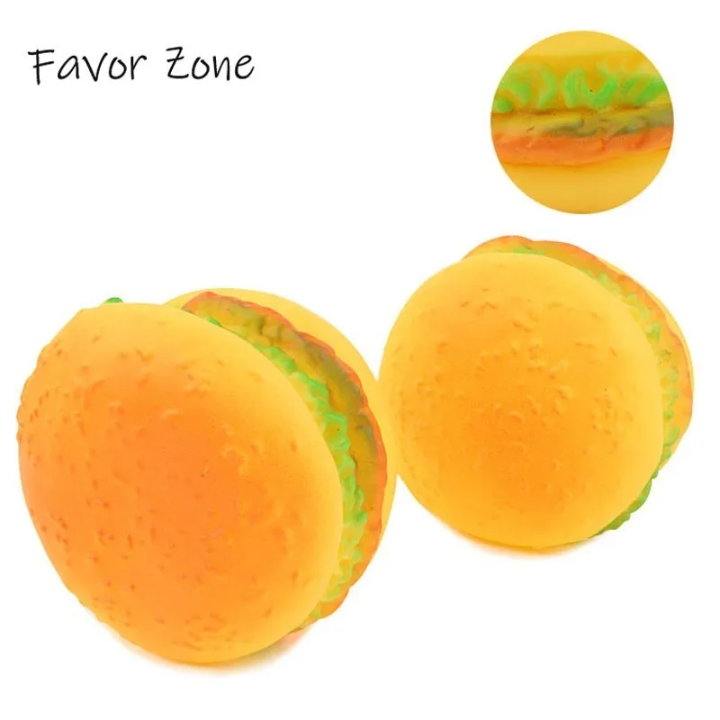 

Dog Toys Bite Resistant High Simulation Rubber Hamburger Toy Puppy Cat Chew Squeak Sound Interactive Toys For Small Large Dogs