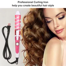Плойка для профессиональной завивки портативные щипцы для завивки волос спиральная керамическая прибор для завивки волос изогнутый гриф инструмент для укладки волос