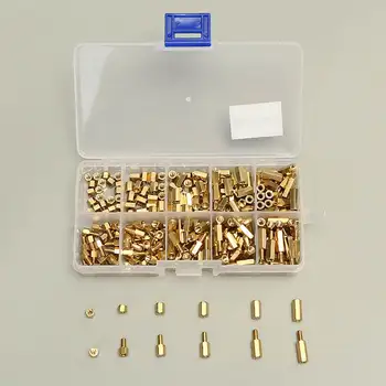 

M3BH1 300Pcs M3 Male-Female Brass Hex Column Standoff Support Spacer Pillar For PCB Board 3mm Nuts Screw Pillars Set