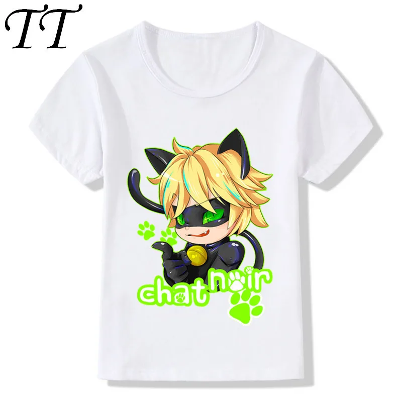 

2019 Children Cartoon Chat Noir Ladybug Funny T-Shirts Kids Summer Tops Girls Boys Short Sleeve Tees Manga Baby Clothes,HKP2262