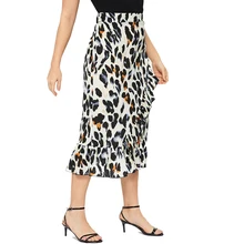 Wipalo размера плюс, плиссированные юбки леопарда, женская одежда выше размера d, прямые повседневные юбки до середины икры, весна-лето, женские юбки 4XL