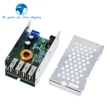 TZT DC-DC 9V 12V 24V 36V à 5V abaisseur conseil 5A 4 USB sortie Buck convertisseur Module d'alimentation avec coque en aluminium pour téléphones