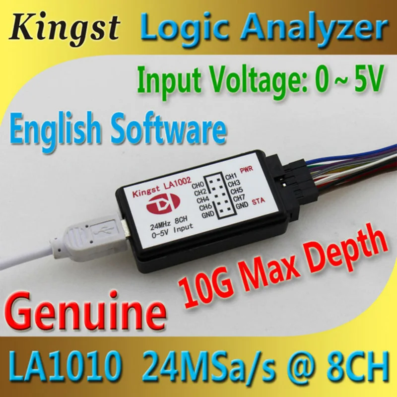 Новый Kingst La1002 Usb логический анализатор 24 м Максимальная частота дискретизации 8
