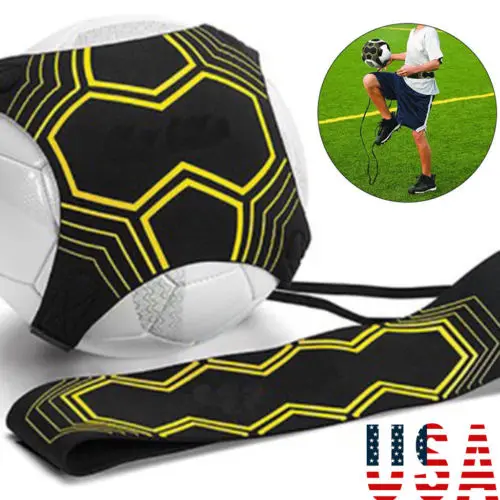 

Football Kick Trainer Skills Solo Soccer Training Aid Equipment Waist Belt US