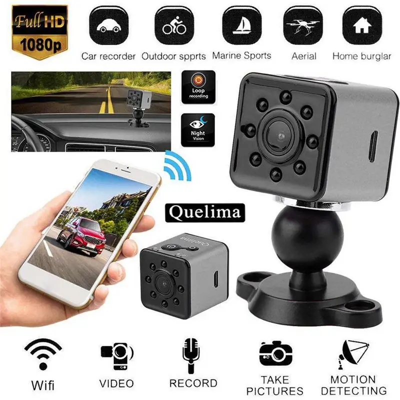 

Quelima SQ13 Mini HD 1080P Car DVR DV Camera Pocket Cam Home Safety Motion Detection Sports Record Wifi Voice Record Brand Cam