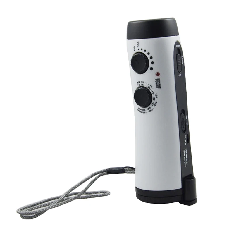 

Emergency Power Hand Crank Dynamo 5-LED Flashlight with AM/FM Radio for Camping